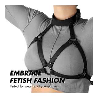 Harnais Poitrine Réglable Fetish Submissive Bondage - avec sa base