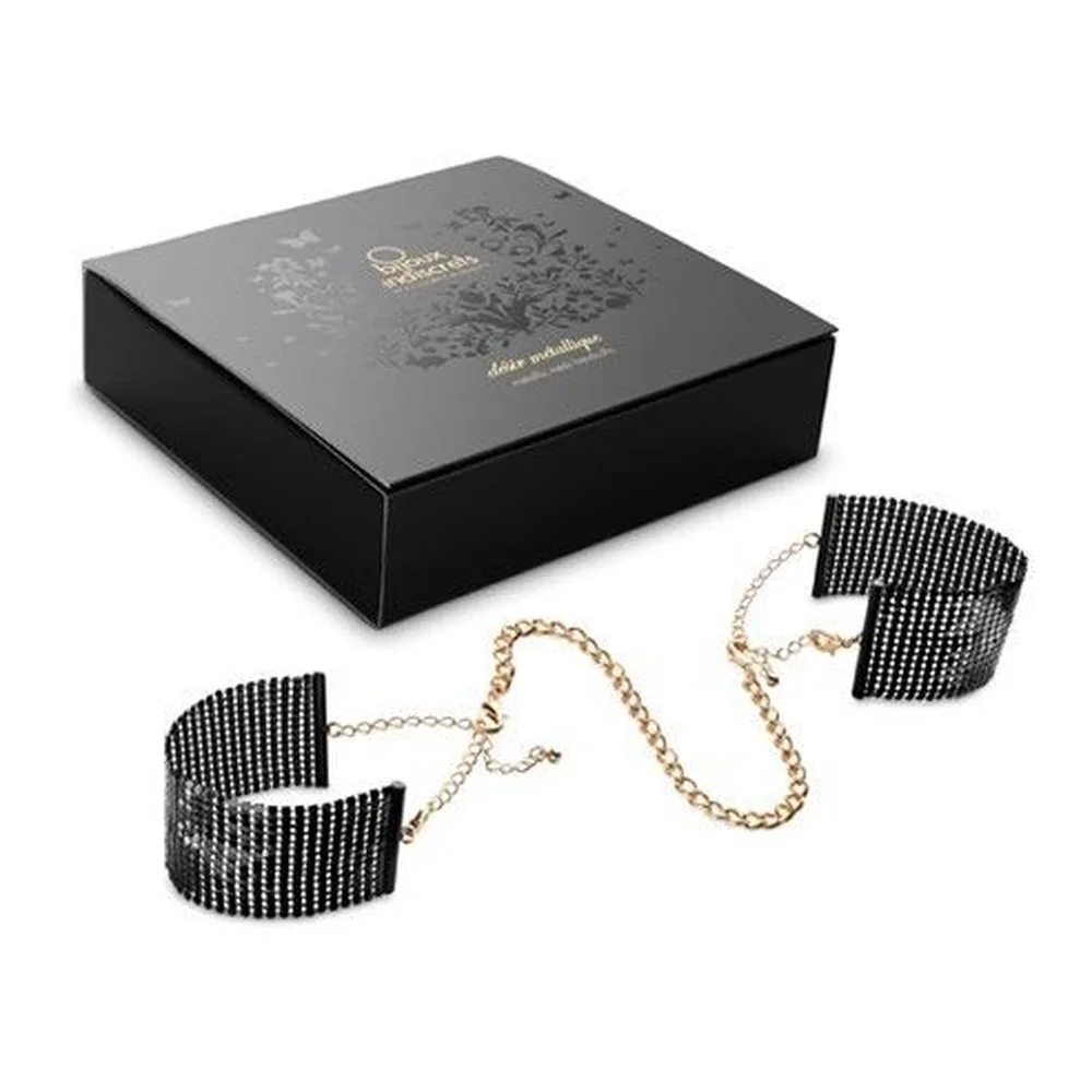 Désir Métallique Menottes en maille métal noir Bijoux - détail de la texture