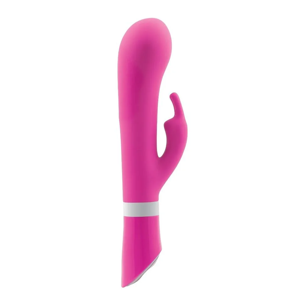 Vibromasseur rabbit silicone rose fuchsia, bras réglable, autre vue 4