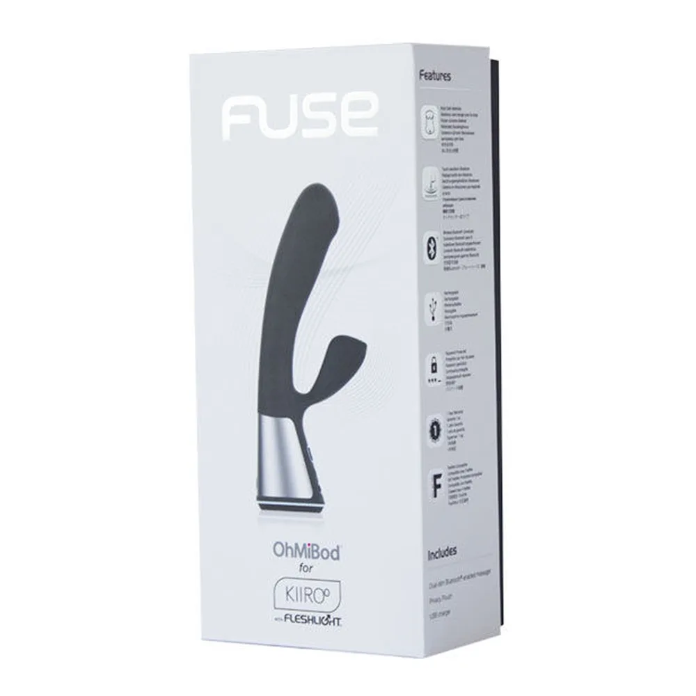 Vibromasseur rabbit noir en silicone, branches incurvées avec stimulateur latéral, base métallique argentée avec bouton de commande, fond blanc
