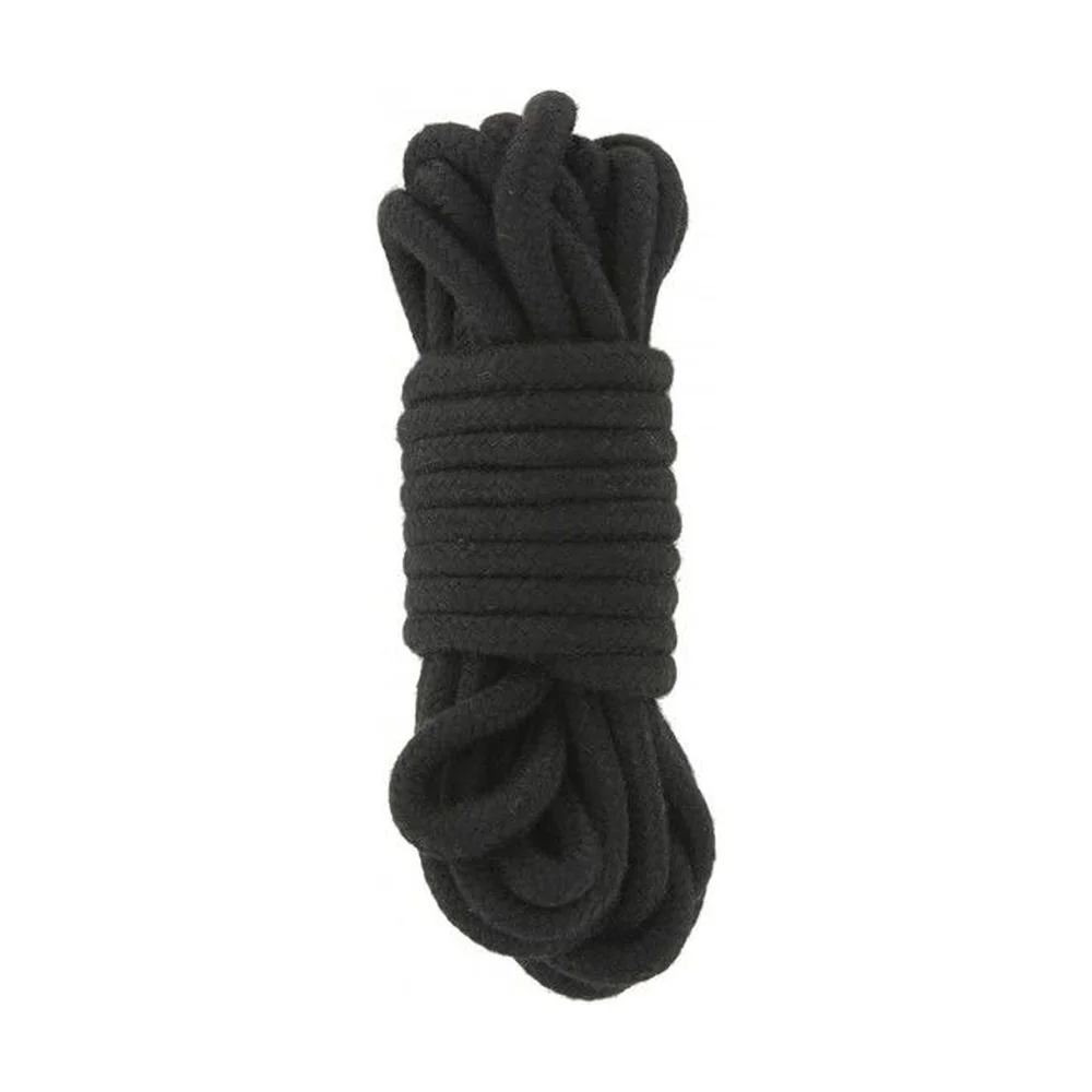 Coffret de bondage blanc avec logo ToyJoy, contenant des accessoires de retenue en cuir noir, cordes et bâillon, présenté ouvert avec ses composants visibles