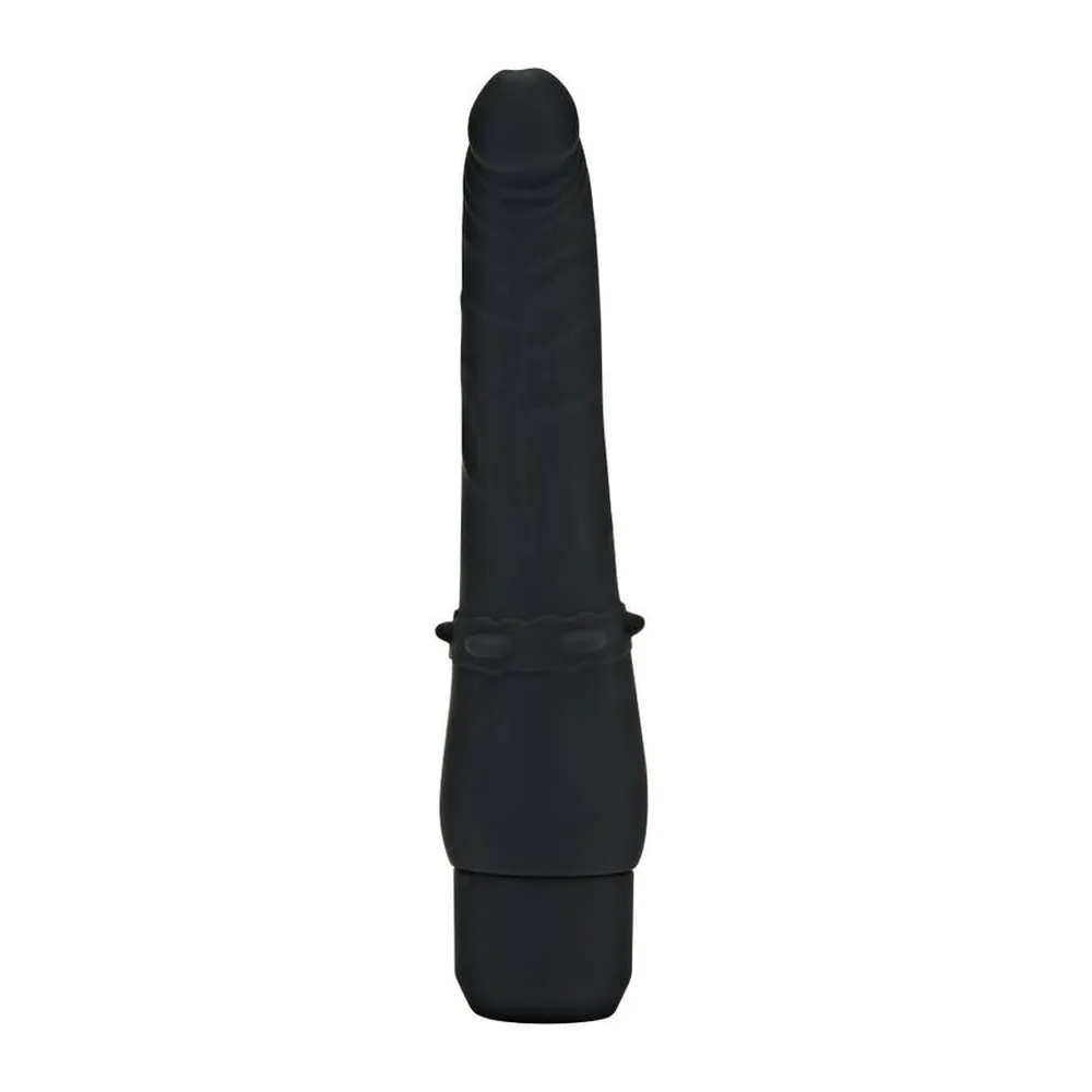 Vibromasseur silicone noir lisse 17,5 cm à piles, coloris Naturel, autre vue 2