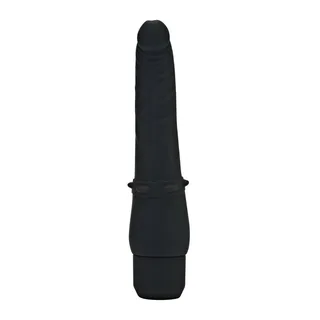 Vibromasseur silicone noir lisse 17,5 cm à piles, autre vue 3
