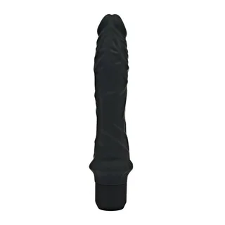 Grand vibromasseur noir silicone texturé, autre vue 3