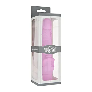 Vibromasseur silicone noir réaliste avec stimulateur clitoridien, coloris Rose, autre vue 2
