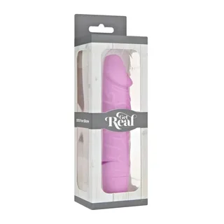 Vibromasseur silicone gris réaliste, alimentation pile AA, coloris Rose, autre vue 3
