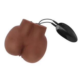 Masturbateur Réaliste Gros Cul avec Vibrateur Act - vue de dos - Marron