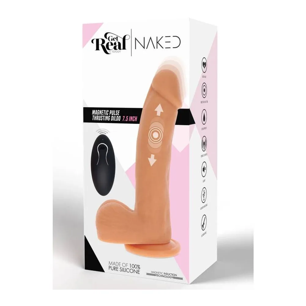 Gode réaliste en silicone beige clair, forme anatomique avec base carrée, sur fond blanc