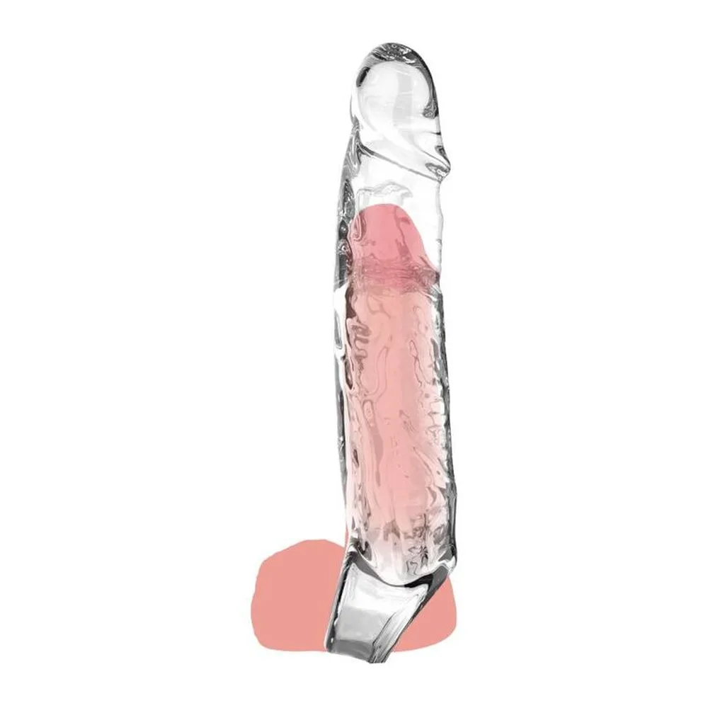 Emballage de l'extension longue transparente Get Reaf, boîte blanche et noire affichant le produit en gaine transparente avec indication 19 cm