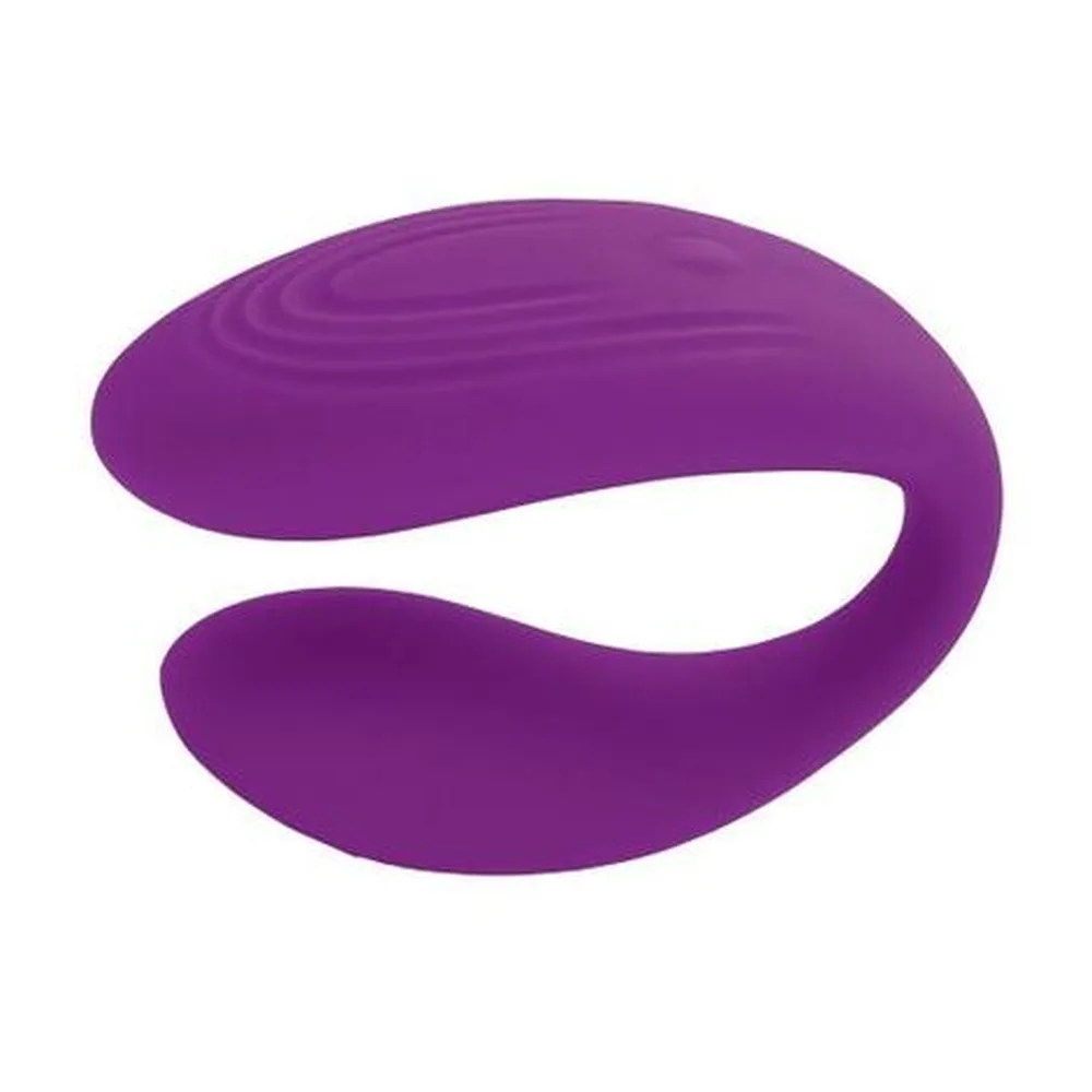 Vibromasseur silicone violet forme U avec télécommande, autre vue 3