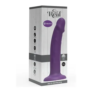 Godemichet Vibrant Réaliste Silicone Get Real - vue de profil - Violet