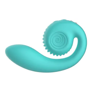 Stimulateur Double Gizi Snail Vibe - avec sa base - Turquoise
