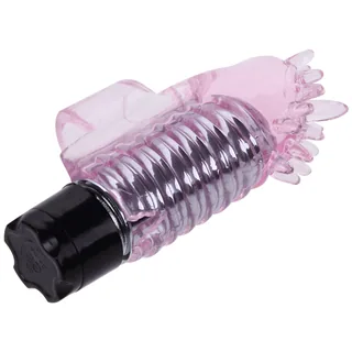 Vibromasseur doigt silicone rose à piles, autre vue 3