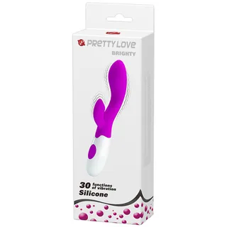 Vibromasseur double stimulation, silicone violet et blanc, autre vue 3