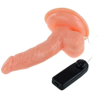 Vibromasseur réaliste silicone chair, tige rotative, ventouse, autre vue 3