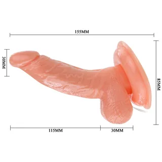 Vibromasseur réaliste silicone chair, tige rotative, ventouse, autre vue 6