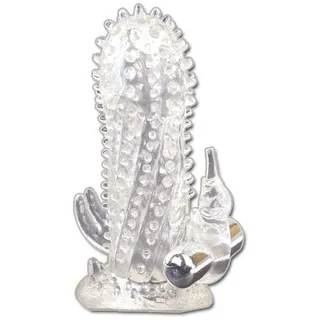 Gaine silicone transparente nervurée avec stimulateurs détachables, coloris Gris, autre vue 4