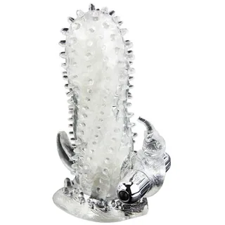 Gaine silicone transparente nervurée avec stimulateurs détachables, coloris Gris, autre vue 5