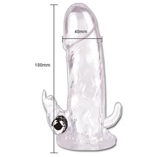 Gaine silicone transparente nervurée avec stimulateurs détachables, coloris Transparent, autre vue 5