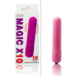 Vibromasseur cylindrique silicone rose, 10 modes, à piles, autre vue 2