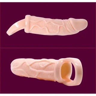 Gaine d'extension silicone rose avec sangle testiculaire, autre vue 3