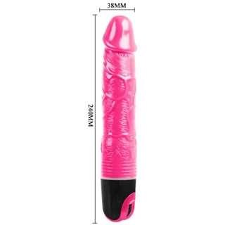 Vibrateur rose silicone texturé, poignée noire, autre vue 6