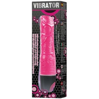 Vibrateur rose silicone texturé, poignée noire, autre vue 7