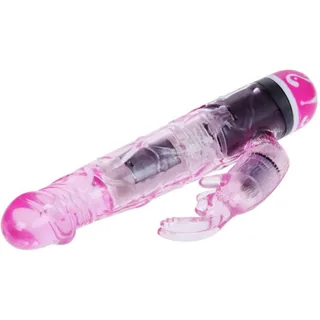Vibromasseur rabbit jelly rose, perles rotatives, autre vue 5