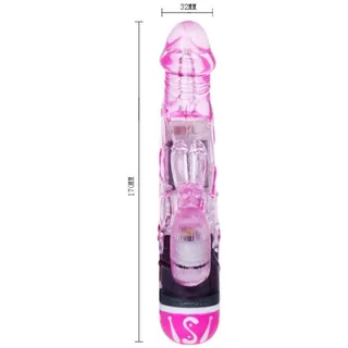 Vibromasseur rabbit jelly rose, perles rotatives, autre vue 8