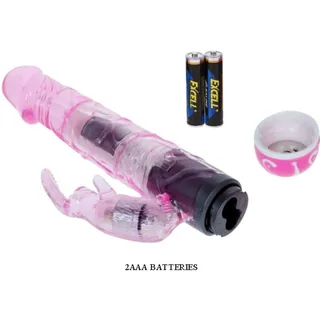 Vibromasseur rabbit jelly rose, perles rotatives, autre vue 10