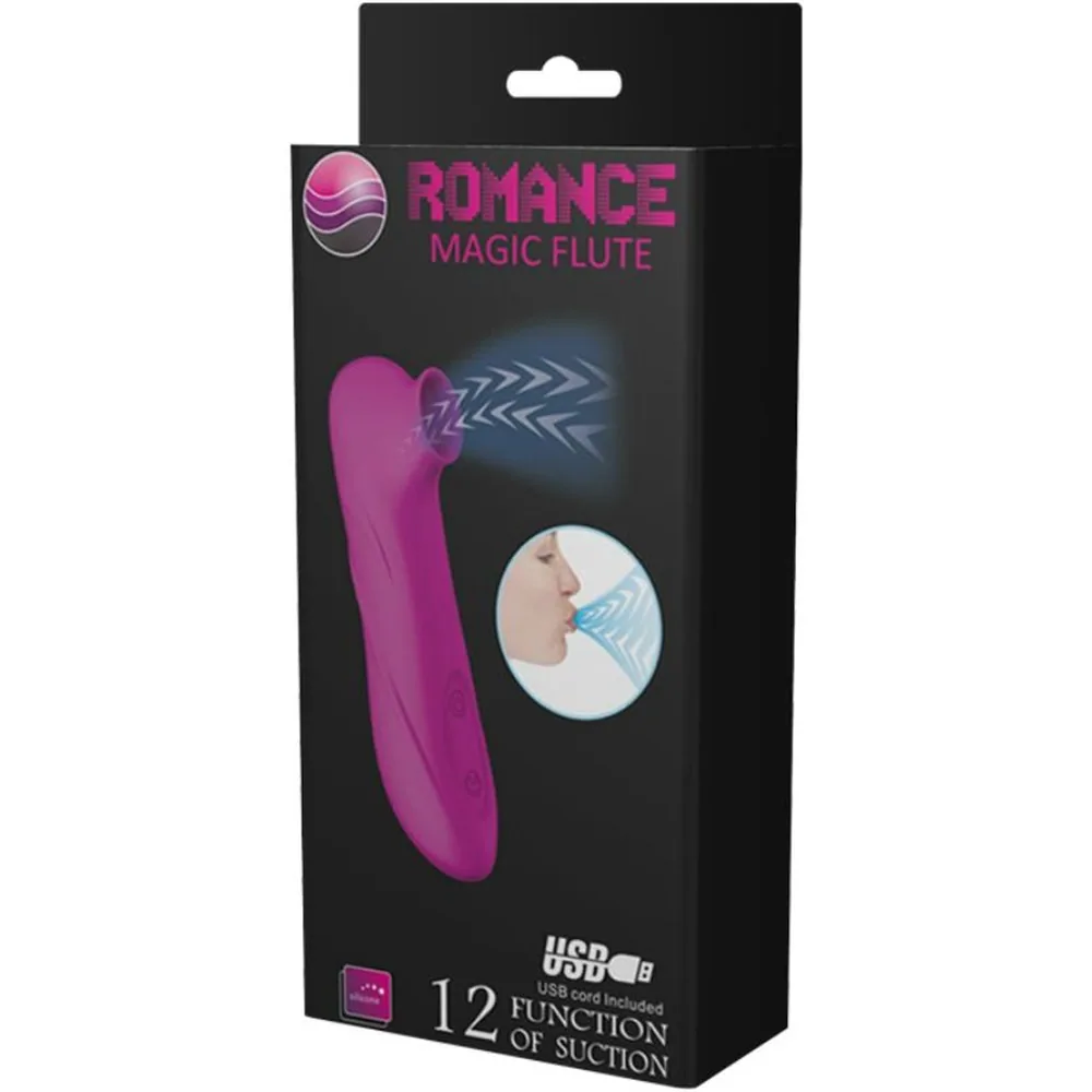 Stimulateur clitoridien en silicone mauve avec tête arrondie et corps effilé, présenté de profil sur fond blanc