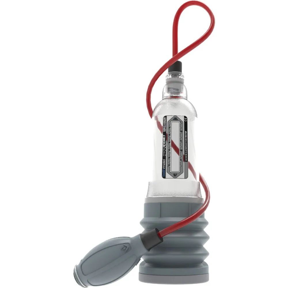 Kit complet de pompe hydraulique Hydroxtreme 7 Wide avec cylindre transparent, poire déportée rouge, mallette noire, bande de maintien et accessoires de nettoyage