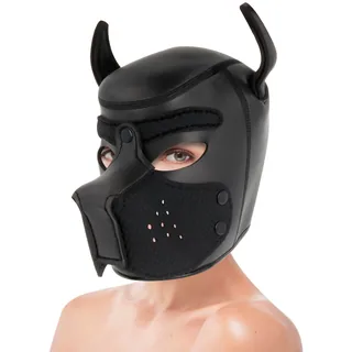 Masque Chien Néoprène Darkness - avec son échelle de taille