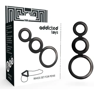 Ensemble 3 anneaux péniens silicone fumé, coloris Noir