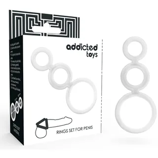 Ensemble 3 anneaux péniens silicone fumé, coloris Transparent