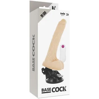 Vibromasseur réaliste silicone beige, base ventouse, télécommandé, autre vue 5