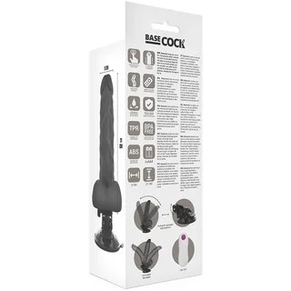 Vibromasseur réaliste noir articulé, base ventouse, télécommande, autre vue 4
