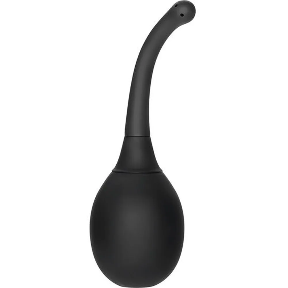 Emballage du Colt Bum Buddy, poire noire avec canule longue courbe, capacité 460 ml, sur fond blanc