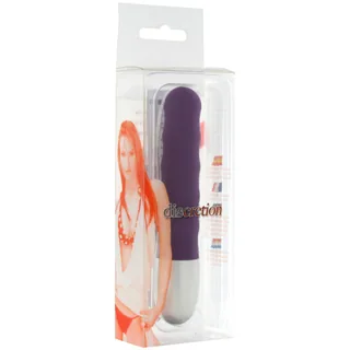Vibromasseur silicone violet, embout aluminium, 8 cm, autre vue 2