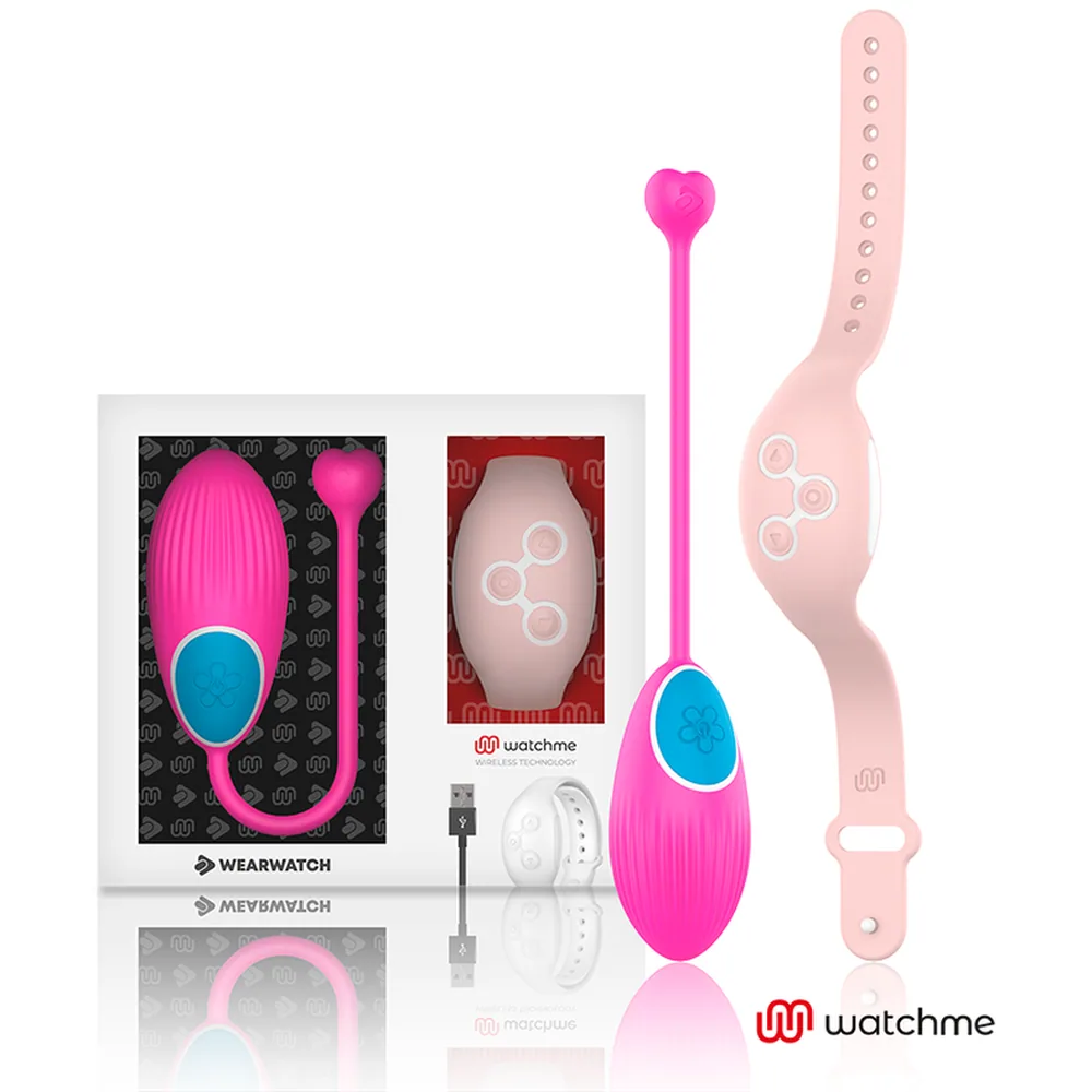 Télécommande rose pâle avec bracelet ajustable et trois boutons numérotés 1, 6, 7 à cadre blanc, trous de ventilation visibles sur la bande, fond blanc