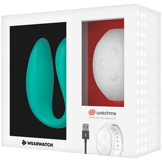 Vibrateur Watchme Clair Double Wearwatch - avec sa base - Turquoise