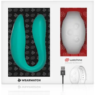Vibrateur Watchme Clair Double Wearwatch - avec son échelle de taille - Turquoise