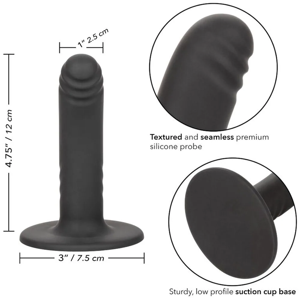 Gode silicone noir 12 cm, base ventouse, autre vue 3