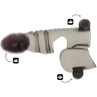 Gaine pénis silicone blanc, trois balles vibrantes, autre vue 3
