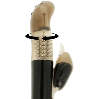 Vibromasseur rotatif silicone noir beige 22,5 cm à piles, autre vue 3
