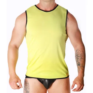 Débardeur jaune fluo, extensible, emmanchures larges, autre vue 3