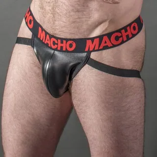 Lingerie Jock Cuir mx25rc rouge Macho - vue de profil