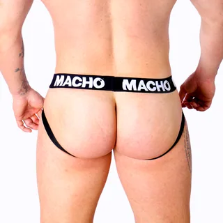 Lingerie Jock Cuir mx27gr gris beige Macho - détail de la texture