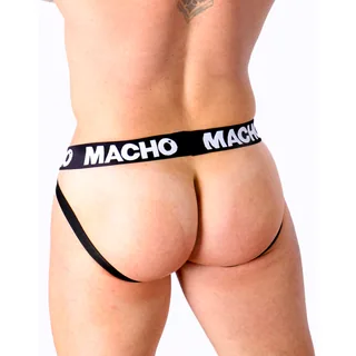 Lingerie Jock Cuir mx27gr gris beige Macho - avec son échelle de taille