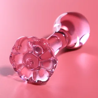 Plug anal verre transparent borosilicate, coloris Rose, autre vue 3
